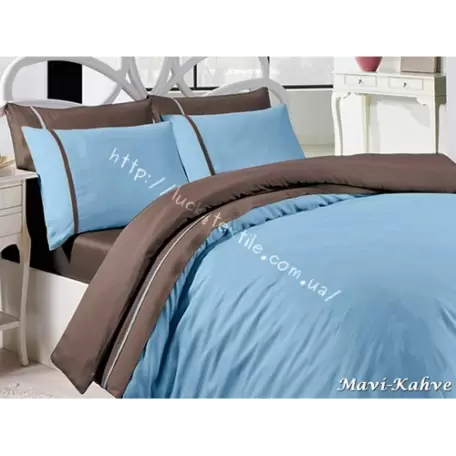 Комплект постельного белья First choice Mavi Kahve  S-91 Евро