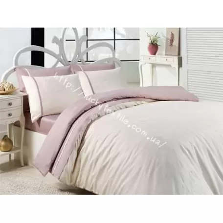 Комплект постельного белья First choice Fildisi pudra S-039 Евро