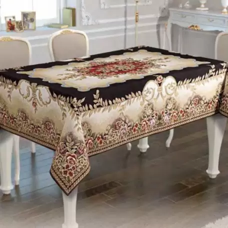 Скатерть “3D Rosalinda Black” гобеленовая 160 x 220 cm