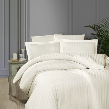 Комплект постельного белья FirstChoice Satin “Broad Line Cream”