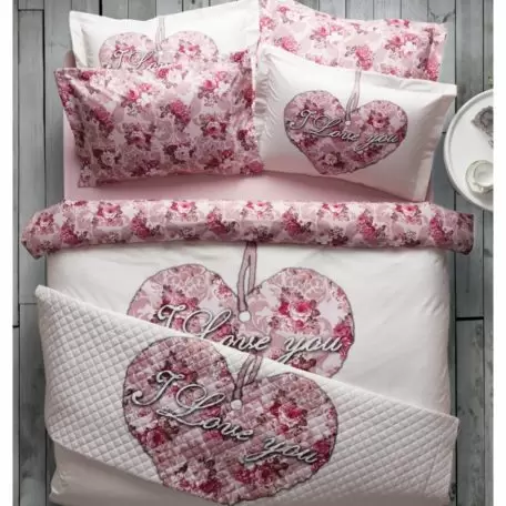 Комплект постельного белья Karaca Home “Love” Pudra Комплект постельного белья Karaca Home “Love” Pudra