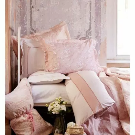 Комплект постельного белья Karaca Home “Timeless Best Pudra” + покрывало и плед