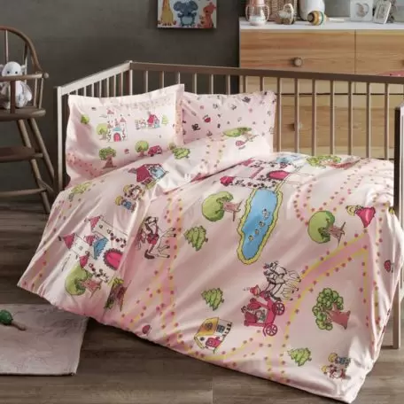 Комплект постельного белья в кроватку ТАС “Princess” Pembe