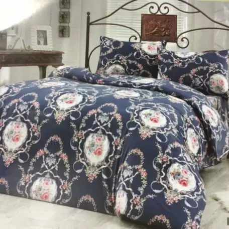 Комплект постельного белья  Le vele flanel “Ellita-Indigo” евро