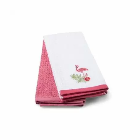 Набор вафельных кухонных полотенец TAC Flamingo 40x60cm (2 шт.)