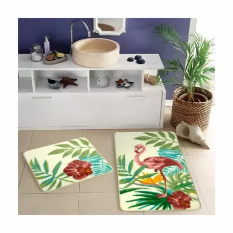 Набор ковриков для ванной комнаты Tac Flamingo 60*100 см 50*60 см Набор ковриков для ванной комнаты Tac Flamingo 60*100 см 50*60 см