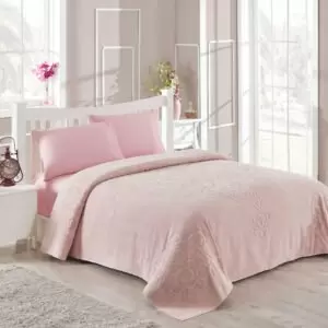 Махровое покрывало/простынь TAC Dama Pink 200×220 см