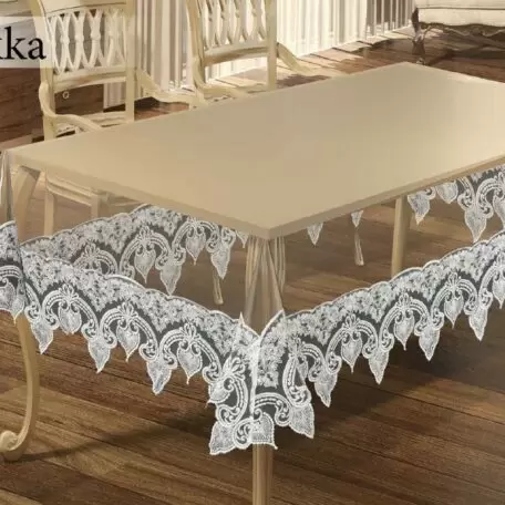 Скатерть силиконовая с кружевом “Lukka” 160 x 220 cm