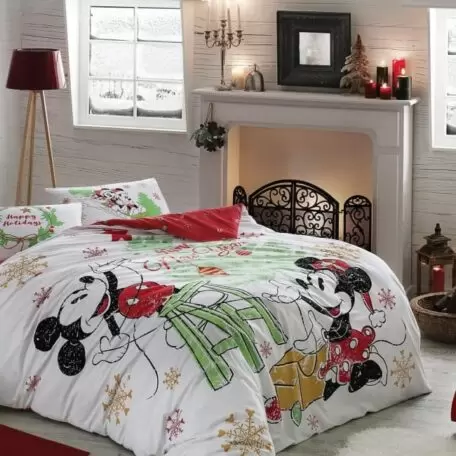 Комплект постельного белья ТАС  “Minnie Mickey” Yeni Yil евро