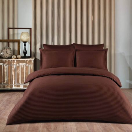 Постельное белье Satin Stripe Kahve