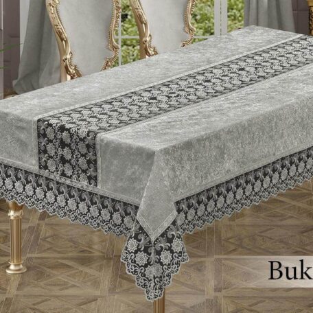 Скатерть велюровая Buket Gri 160 х 220 cm Скатерть велюровая Buket Gri 160 х 220 cm