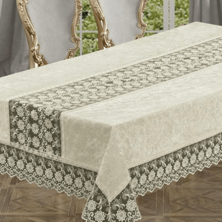 Скатерть велюровая Buket Krem 160 х 220 cm
