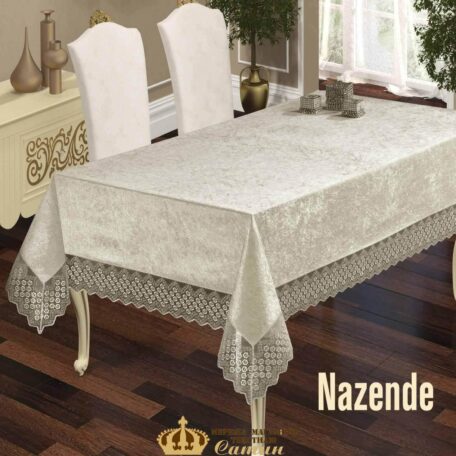 Скатерть велюровая Nazende Krem 160 х 220 cm Скатерть велюровая Nazende Krem 160 х 220 cm