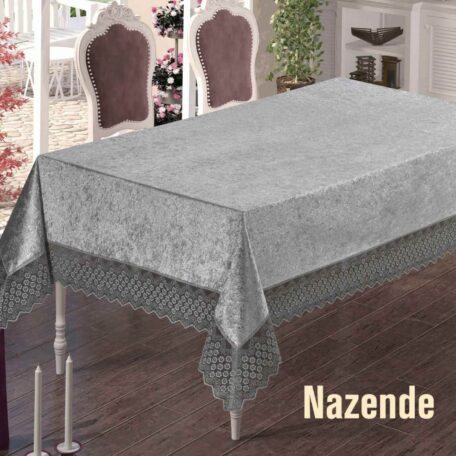 Скатерть велюровая Nazende Gri 160 х 220 cm Скатерть велюровая Nazende Gri 160 х 220 cm