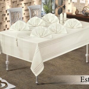 Скатерть Ester Lacivert 160 х 220 cm + 8 салфеток