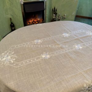 Скатерть льняная “Элеганс №2 беж” 150х220